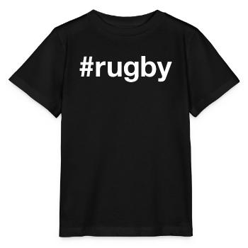 Rugby Hashtag - T-shirt bio MINI CREATOR Stanley/Stella Enfant - noir - Devant - Mikhail (115cm)