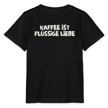 Coffee is liquid love - Stanley/Stella MINI CREATOR Kids’ T-Shirt - black - Front - Mikhail (115cm)