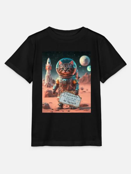 Funny Space Cat design - Stanley/Stella Kinder T-Shirt MINI CREATOR - Schwarz