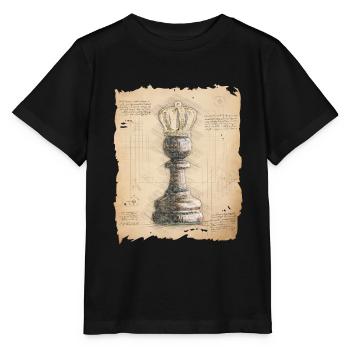 Schach König / Königin. Altmodischer vintage Stil. - Stanley/Stella Kinder T-Shirt MINI CREATOR  - Schwarz - Vorne - Mikhail (115cm)