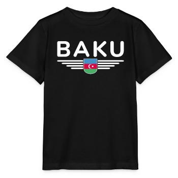 T-Shirt Bakou – Pour les fans de la capitale - T-shirt bio MINI CREATOR Stanley/Stella Enfant - noir - Devant - Mikhail (115cm)
