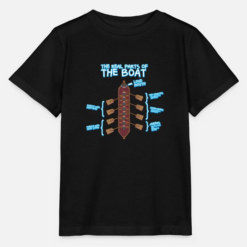 Anatomie d'un bateau à rames - aviron canoë SUP - T-shirt bio MINI CREATOR Stanley/Stella Enfant - noir