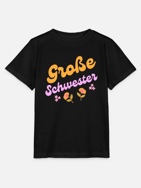 Große Schwester Blumen - Stanley/Stella Kinder T-Shirt MINI CREATOR  - Schwarz