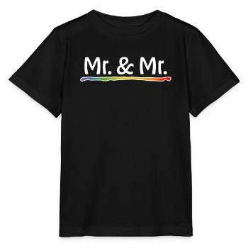 Mariage gay de M. et M. arc-en-ciel - T-shirt bio MINI CREATOR Stanley/Stella Enfant - noir - Devant - Mikhail (115cm)