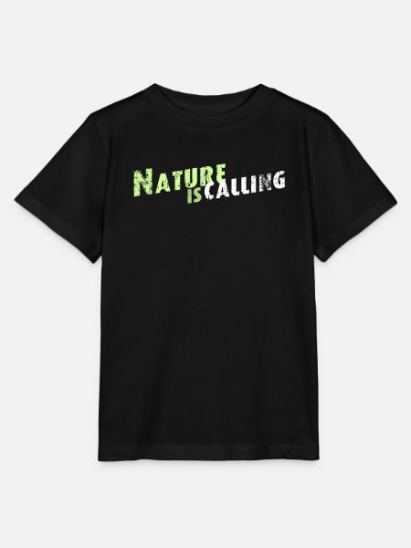 Nature is calling Schriftzug - Stanley/Stella Kinder T-Shirt MINI CREATOR - Schwarz