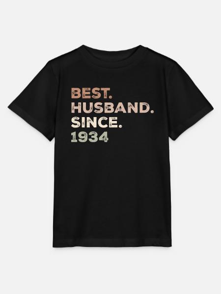 Bester Ehemann seit 1934 Jubiläumsgeschenk - Stanley/Stella Kinder T-Shirt MINI CREATOR - Schwarz