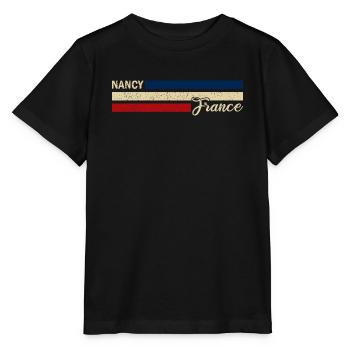 France - Nancy - Frankreich - Flagge - Streifen - Stanley/Stella Kinder T-Shirt MINI CREATOR  - Schwarz - Vorne - Mikhail (115cm)