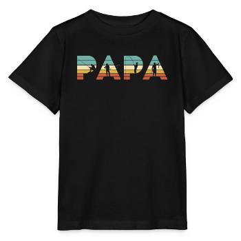 Papa Vintage Angel-Vater-Angler-Geschenk - Stanley/Stella Kinder T-Shirt MINI CREATOR  - Schwarz - Vorne - Mikhail (115cm)