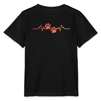 Sonnenuntergangshund Pfote Herzschlag Hund - Stanley/Stella Kinder T-Shirt MINI CREATOR  - Schwarz - Vorne - Mikhail (115cm)