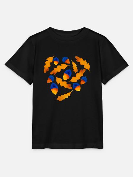 Herbst Muster Eicheln Geschenk - Stanley/Stella Kinder T-Shirt MINI CREATOR - Schwarz
