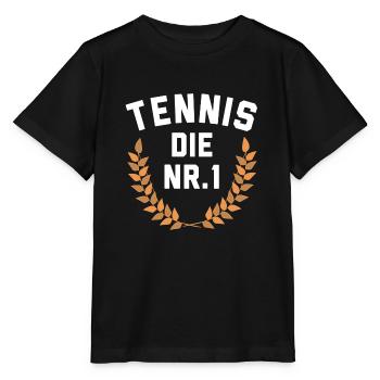 Tennis champion Pokal Pokalsieger Tennisspieler - Stanley/Stella Kinder T-Shirt MINI CREATOR  - Schwarz - Vorne - Mikhail (115cm)
