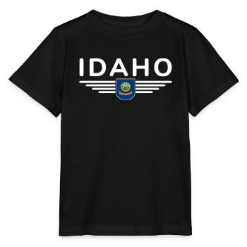 Idaho Fan T-Shirt – Nature & Adventure - T-shirt bio MINI CREATOR Stanley/Stella Enfant - noir - Devant - Mikhail (115cm)