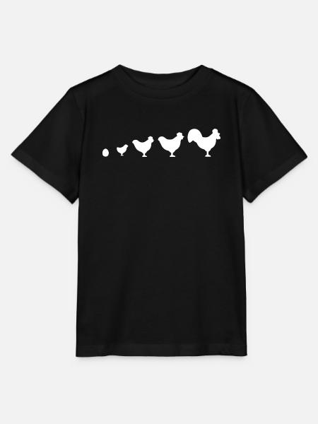Evolution Bauer Huhn Hahn lustig - Stanley/Stella Kinder T-Shirt MINI CREATOR  - Schwarz