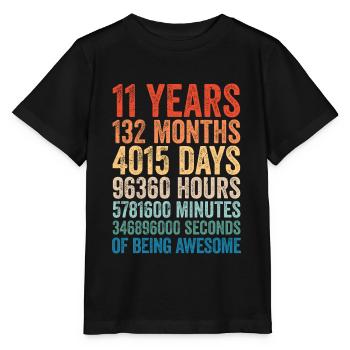 11th birthday 11 years retro gift vintage - Stanley/Stella MINI CREATOR Kids’ T-Shirt - black - Front - Mikhail (115cm)