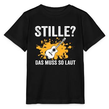 Gitarre Musik Akustische Gitarre Geschenk - Stanley/Stella Kinder T-Shirt MINI CREATOR  - Schwarz - Vorne - Mikhail (115cm)
