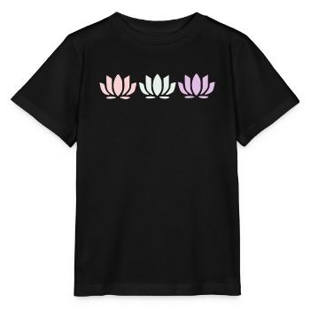 Fleurs de lotus, fleurs de lotus, yoga de la fleur en fleurs pastel - T-shirt bio MINI CREATOR Stanley/Stella Enfant - noir - Devant - Mikhail (115cm)