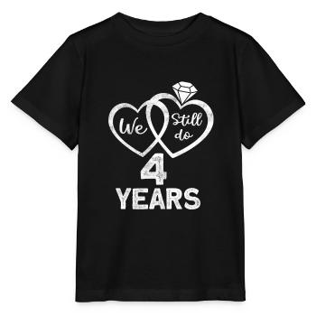 Married couples since 2018 - 4 wedding anniversary gift - Stanley/Stella MINI CREATOR Kids’ T-Shirt - black - Front - Mikhail (115cm)