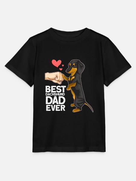 Dachshund Papa Dachshund Gift - Stanley/Stella MINI CREATOR Kids’ T-Shirt - black