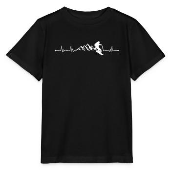 Mountain Pulse Snowboarder - Stanley/Stella MINI CREATOR Kids’ T-Shirt - black - Front - Mikhail (115cm)