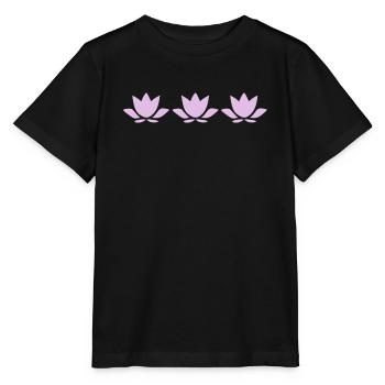 Fleur de lotus, fleur de lotus, fleur de lotus, yoga aux fleurs pastel - T-shirt bio MINI CREATOR Stanley/Stella Enfant - noir - Devant - Mikhail (115cm)