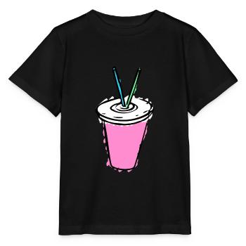 Milkshake drawing - Stanley/Stella MINI CREATOR Kids’ T-Shirt - black - Front - Mikhail (115cm)
