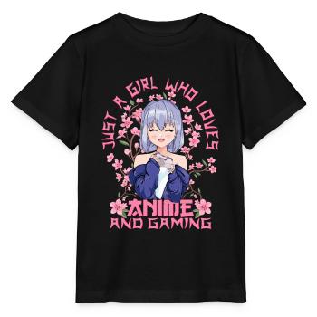 Gamer Girl Anime - Kitschige Sakura Japanische - Stanley/Stella Kinder T-Shirt MINI CREATOR  - Schwarz - Vorne - Mikhail (115cm)