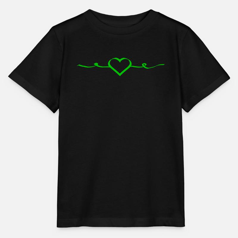 Cœur vert vert - T-shirt bio MINI CREATOR Stanley/Stella Enfant - noir