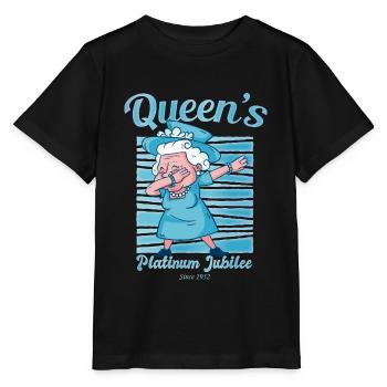 British Queen Dabbing Monarchy Platinum Jubilee - Stanley/Stella MINI CREATOR Kids’ T-Shirt - black - Front - Mikhail (115cm)