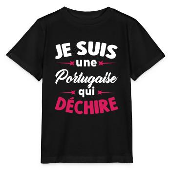 Je Suis Une Portugaise Qui Déchire - T-shirt bio MINI CREATOR Stanley/Stella Enfant - noir - Devant - Mikhail (115cm)