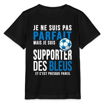football supporter les bleus equipe de France foot - T-shirt bio MINI CREATOR Stanley/Stella Enfant - noir - Devant - Mikhail (115cm)
