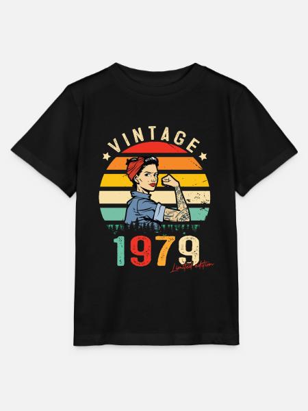 1979 Vintage Édition limitée Cadeau Femmes - T-shirt bio MINI CREATOR Stanley/Stella Enfant - noir