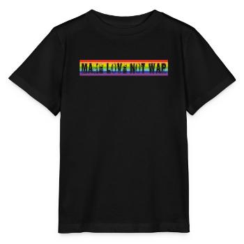 make love not war | rainbow - Stanley/Stella Kinder T-Shirt MINI CREATOR  - Schwarz - Vorne - Mikhail (115cm)