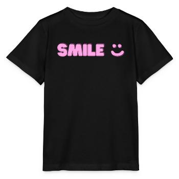 Imprimé sourire - T-shirt bio MINI CREATOR Stanley/Stella Enfant - noir - Devant - Mikhail (115cm)