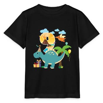 9e anniversaire Dino Dinosaur Kids Idée cadeau - T-shirt bio MINI CREATOR Stanley/Stella Enfant - noir - Devant - Mikhail (115cm)