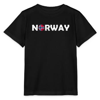Norge Bogstaver med flag - Norge - Norge - Norge - Stanley/Stella T-shirt MINI CREATOR til børn - sort - Foran - Mikhail (115cm)