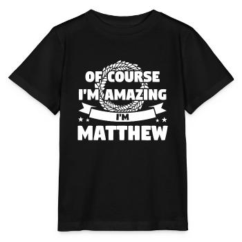 Vorname Matthew Geburtsname Geschenk - Stanley/Stella Kinder T-Shirt MINI CREATOR  - Schwarz - Vorne - Mikhail (115cm)