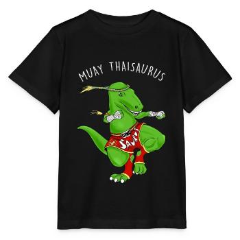 Dinosaure humour boxe thaï Idée cadeau sport - T-shirt bio MINI CREATOR Stanley/Stella Enfant - noir - Devant - Mikhail (115cm)