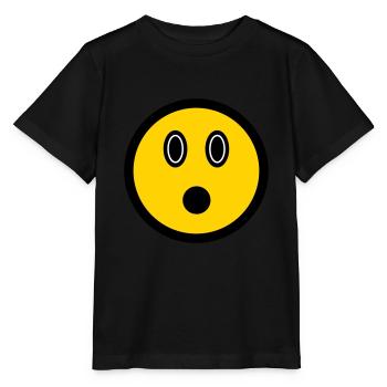 Verdutztes Emoticon - Bildsymbol - Strichgesicht - Stanley/Stella Kinder T-Shirt MINI CREATOR  - Schwarz - Vorne - Mikhail (115cm)