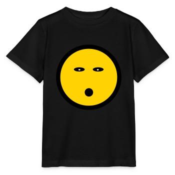 Energieloses Emoticon - Bildsymbol - Strichgesicht - Stanley/Stella Kinder T-Shirt MINI CREATOR  - Schwarz - Vorne - Mikhail (115cm)