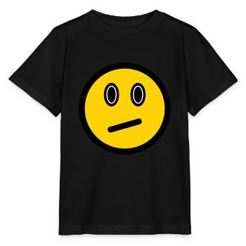 Neutrales Emoticon - Bildsymbol - Strichgesicht - Stanley/Stella Kinder T-Shirt MINI CREATOR  - Schwarz - Vorne - Mikhail (115cm)