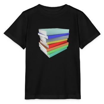 Stack of books - Stanley/Stella MINI CREATOR Kids’ T-Shirt - black - Front - Mikhail (115cm)