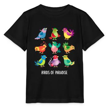 Oiseaux de paradis 2 - T-shirt bio MINI CREATOR Stanley/Stella Enfant - noir - Devant - Mikhail (115cm)