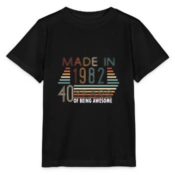1982 geboren Jahrgang Geschenkidee bday - Stanley/Stella Kinder T-Shirt MINI CREATOR  - Schwarz - Vorne - Mikhail (115cm)