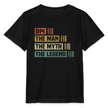 Vintage Opi Man Mythos Legende - Stanley/Stella Kinder T-Shirt MINI CREATOR  - Schwarz - Vorne - Mikhail (115cm)