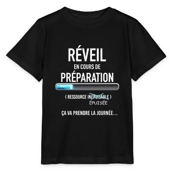 Téléchargement Réveil Difficile Humour Famille - T-shirt bio MINI CREATOR Stanley/Stella Enfant - noir - Devant - Mikhail (115cm)