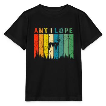 antilope retro design antilope Geschenk - Stanley/Stella Kinder T-Shirt MINI CREATOR  - Schwarz - Vorne - Mikhail (115cm)