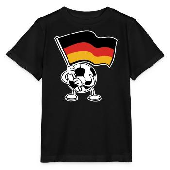 Sommermärchen, Ball mit Deutschland Fahne 2024 - Stanley/Stella Kinder T-Shirt MINI CREATOR  - Schwarz - Vorne - Mikhail (115cm)