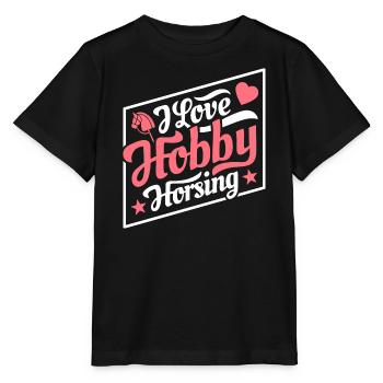 J’aime Hobby Horsing - Coeur - Hobby - T-shirt bio MINI CREATOR Stanley/Stella Enfant - noir - Devant - Mikhail (115cm)