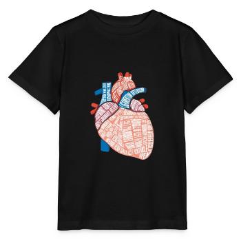 Herz Anatomie Biologe Herzschlag Medizin Geschenk - Stanley/Stella Kinder T-Shirt MINI CREATOR  - Schwarz - Vorne - Mikhail (115cm)