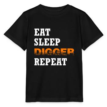 Bagger Baggerschaufel Baggerfahrer "digger" - Stanley/Stella Kinder T-Shirt MINI CREATOR  - Schwarz - Vorne - Mikhail (115cm)